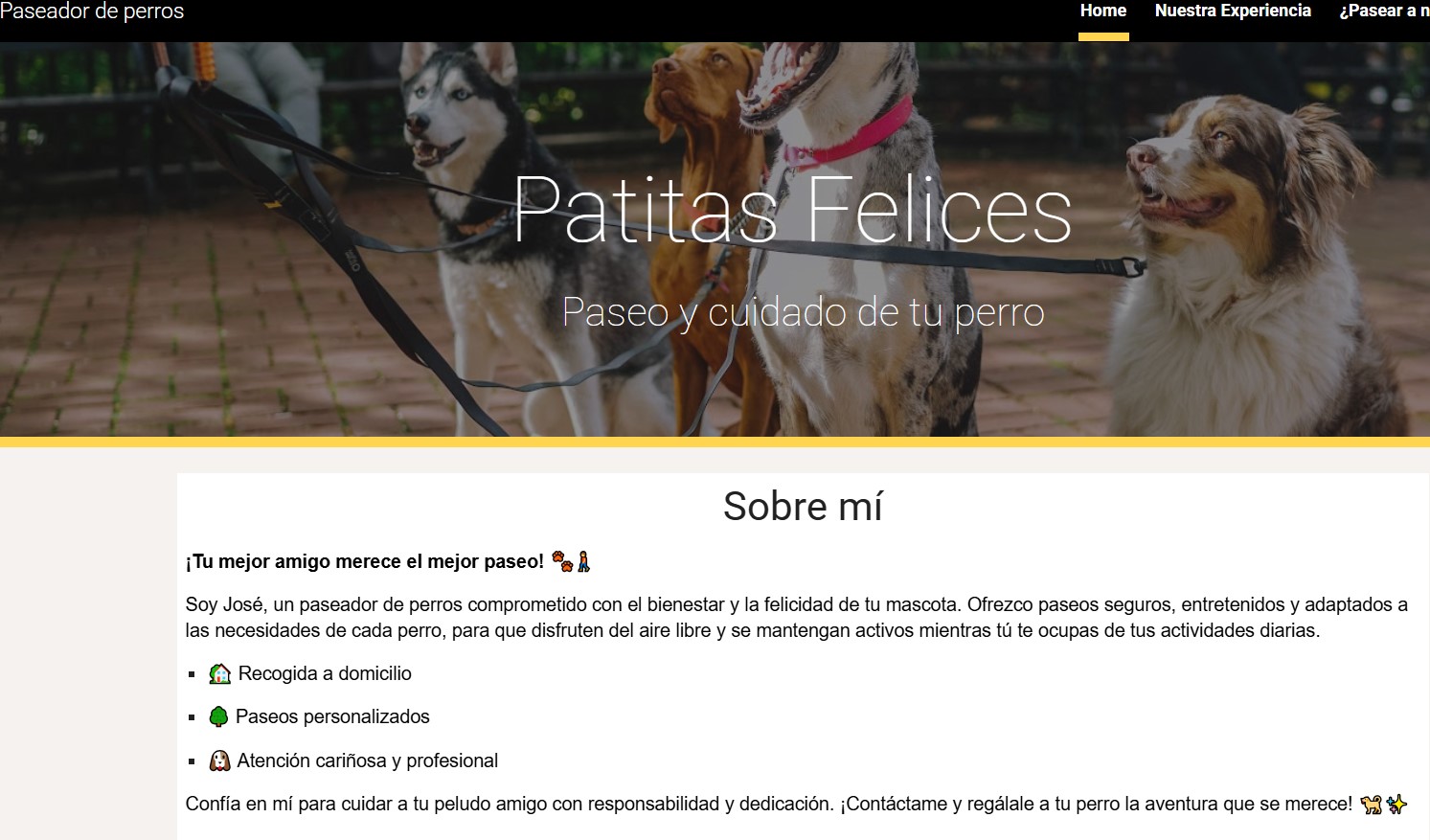 Creación para Paseador de Perros